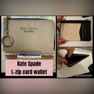 Kate Spade Cream and Black Mini Card Holder